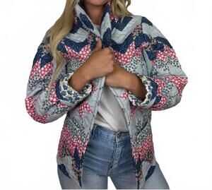 NEW ADELINE patchwork americana quilted cropped jacket in multicolor